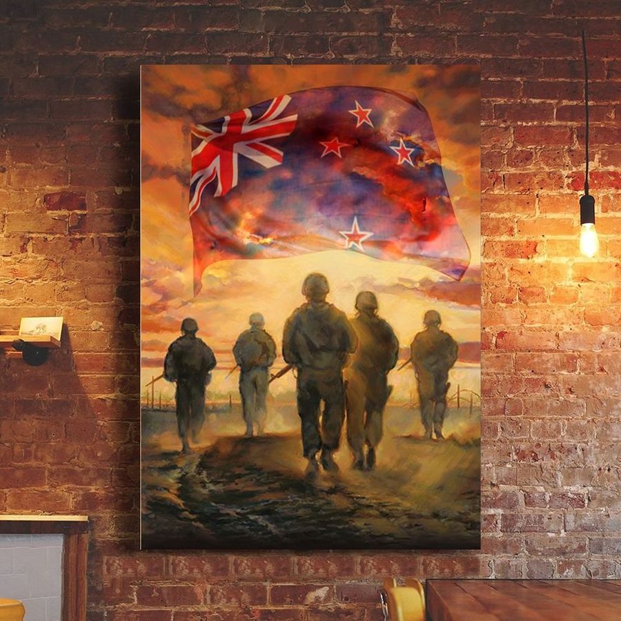 God Bless New Zealand’s Heroes Soldiers Poster Patriotic Honor Veterans Remembrance Day