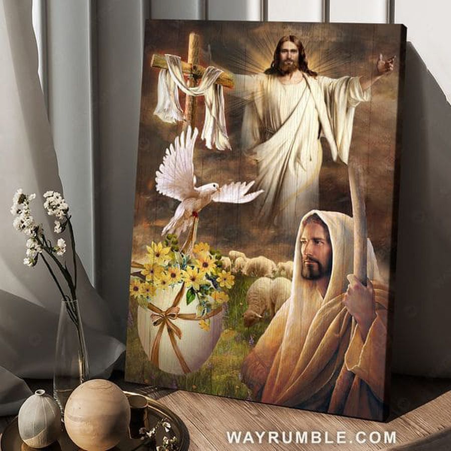 God Poster, Jesus And Dove, Poster Decor, God Cross Poster