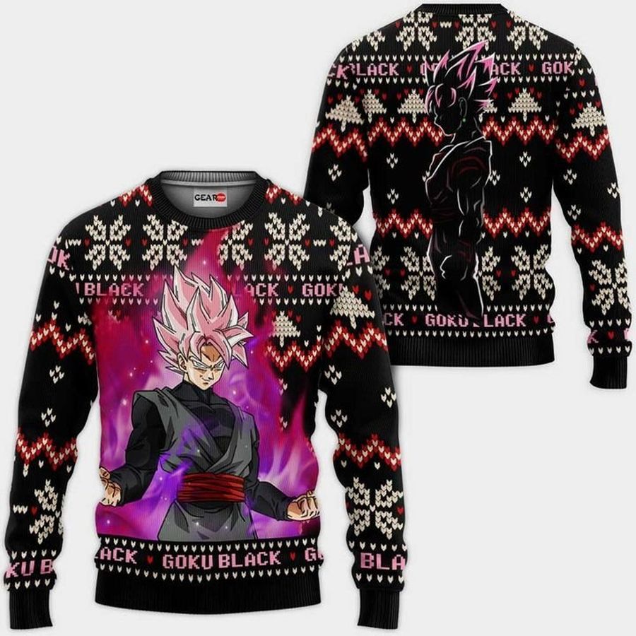 Goku Black Rose Ugly Christmas Sweater and 3D Hoodie Custom Dragon Ball