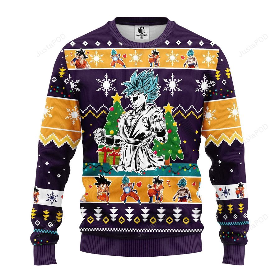 Goku Blue Dragon Ball Ugly Christmas Sweater All Over Print