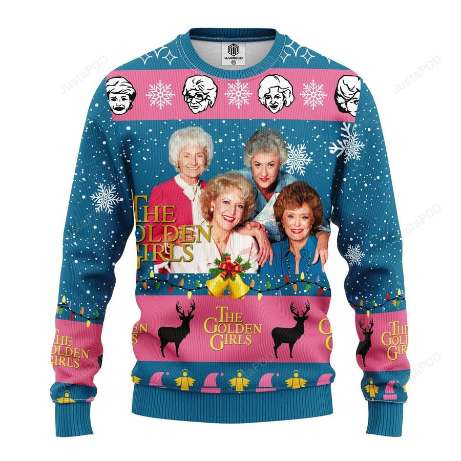 Golden Girls Blue Ugly Christmas Sweater Ugly Sweater Christmas Sweaters