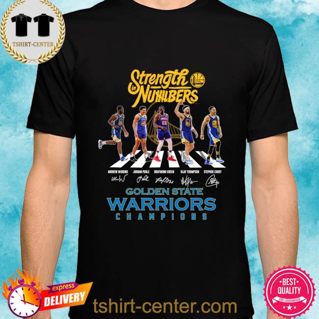 Golden State Warriors strength numbers champions Abbey Road signatures shirt
