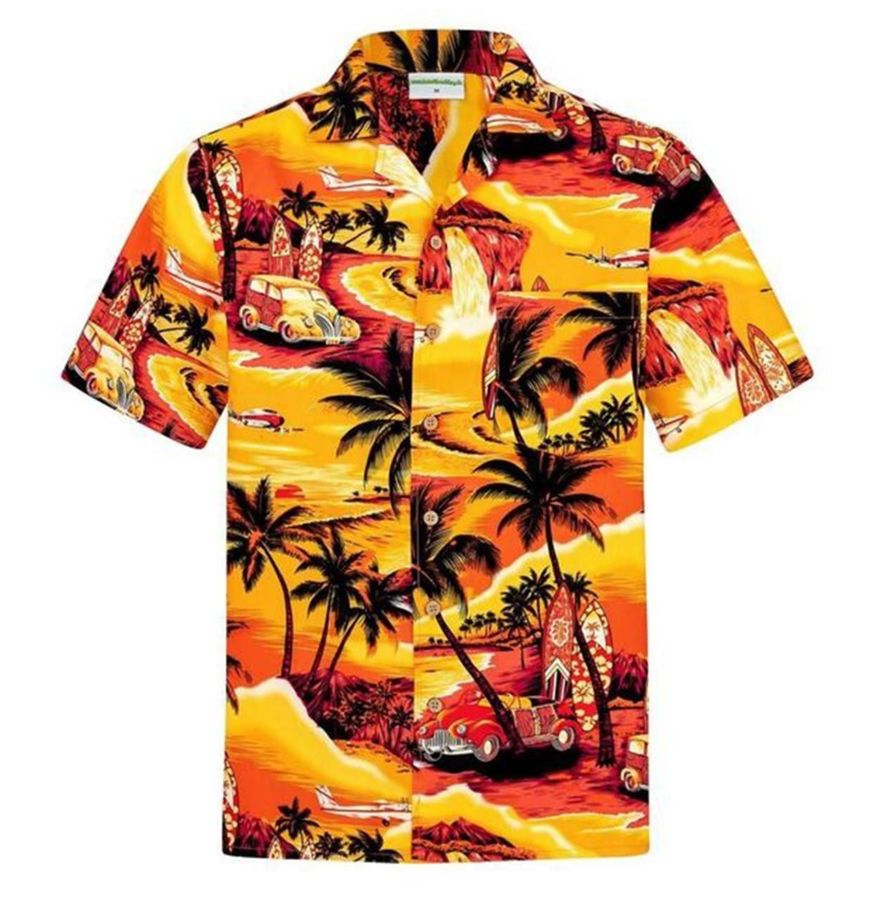 Golden Summer Multicolor Unique Design Hawaiian Shirt