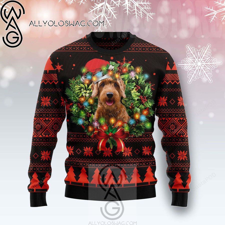 Goldendoodle Knitting Pattern Ugly Christmas Sweater