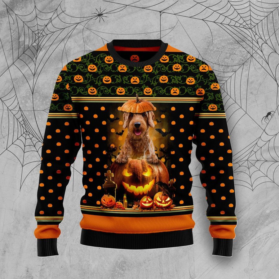 Goldendoodle Pumpkin Halloween Ugly Christmas Sweater, All Over Print Sweatshirt, Ugly Sweater, Christmas Sweaters, Hoodie, Sweater