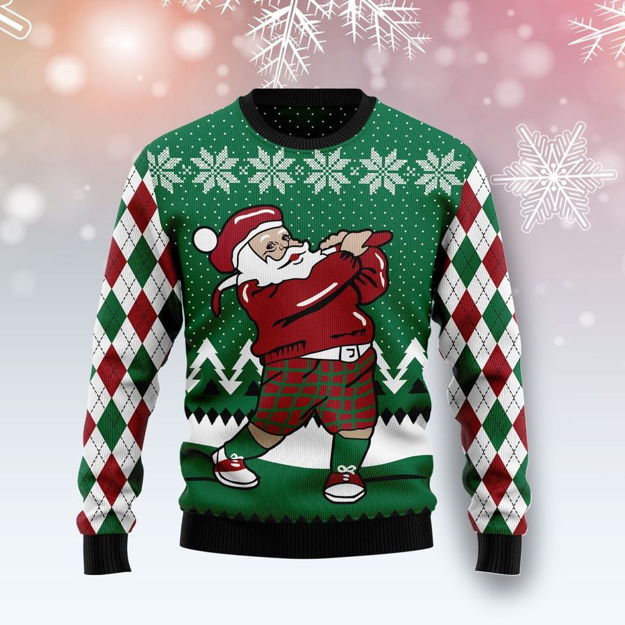 Golfer Santa Ugly Sweater
