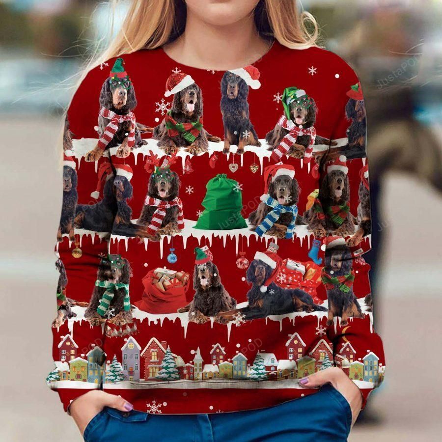Gordon Setter Dog Ugly Christmas Sweater, All Over Print Sweatshirt, Ugly Sweater, Christmas Sweaters, Hoodie, Sweater