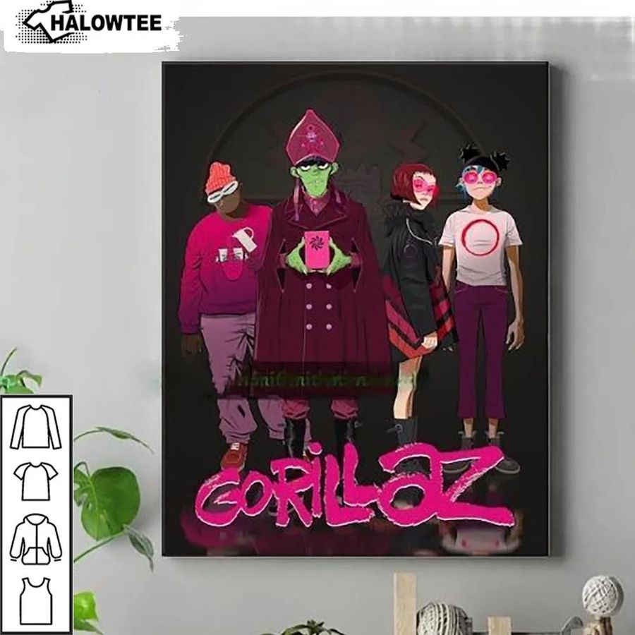 Gorillaz North America World Tour 2022 Vintage Anime Themed Poster Canvas