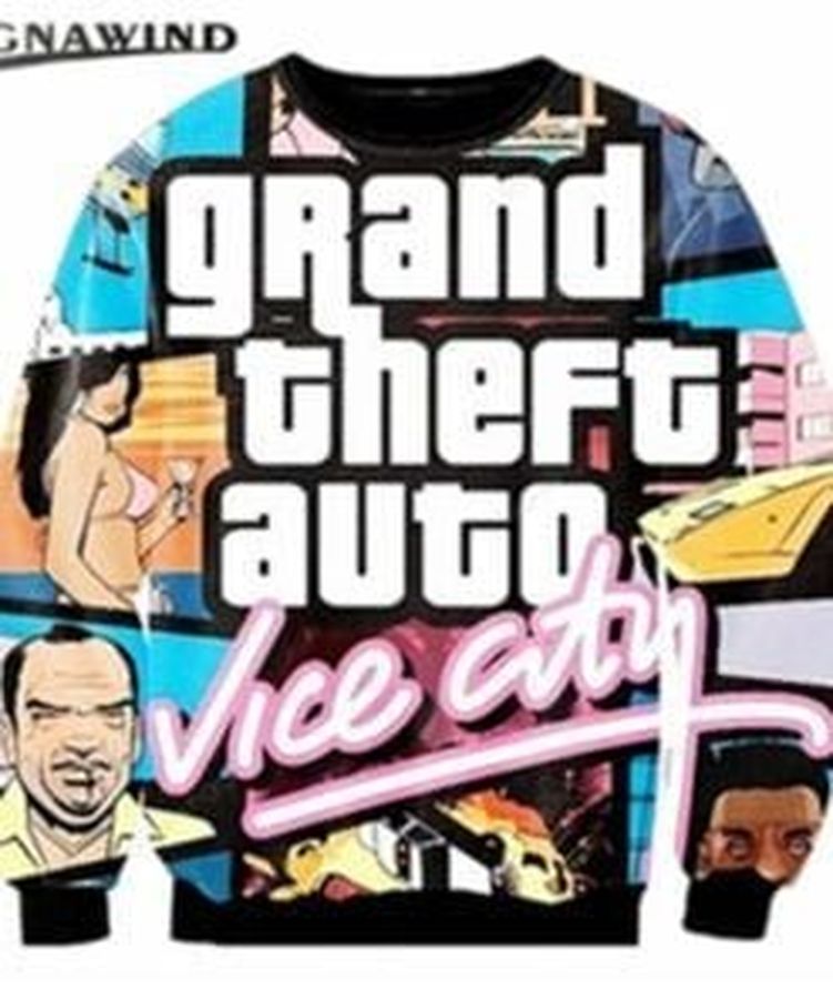 Grand Theft Auto Vice City Ugly Christmas Sweater, All Over Print Sweatshirt, Ugly Sweater, Christmas Sweaters, Hoodie, Sweater
