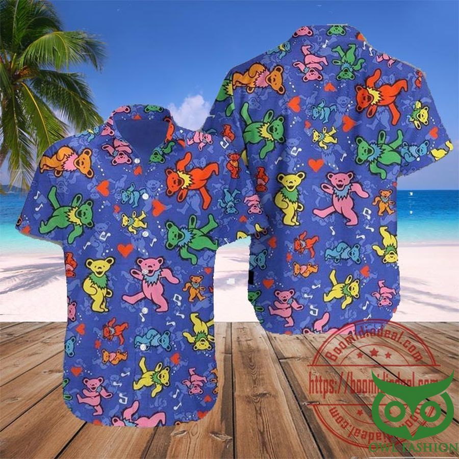 Grateful Dead Beach Shirt Dancing Bears Color Summer Gift Hawaiian Shirt -  Freedomdesign