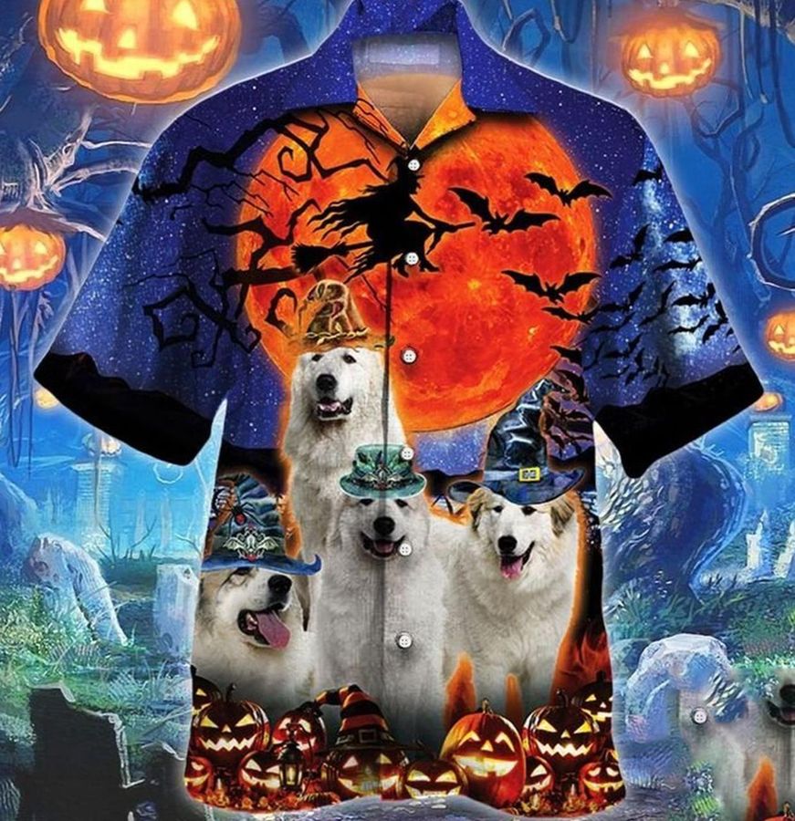 Great Pyrenees Dog Lovers Halloween Night Hawaiian Shirt