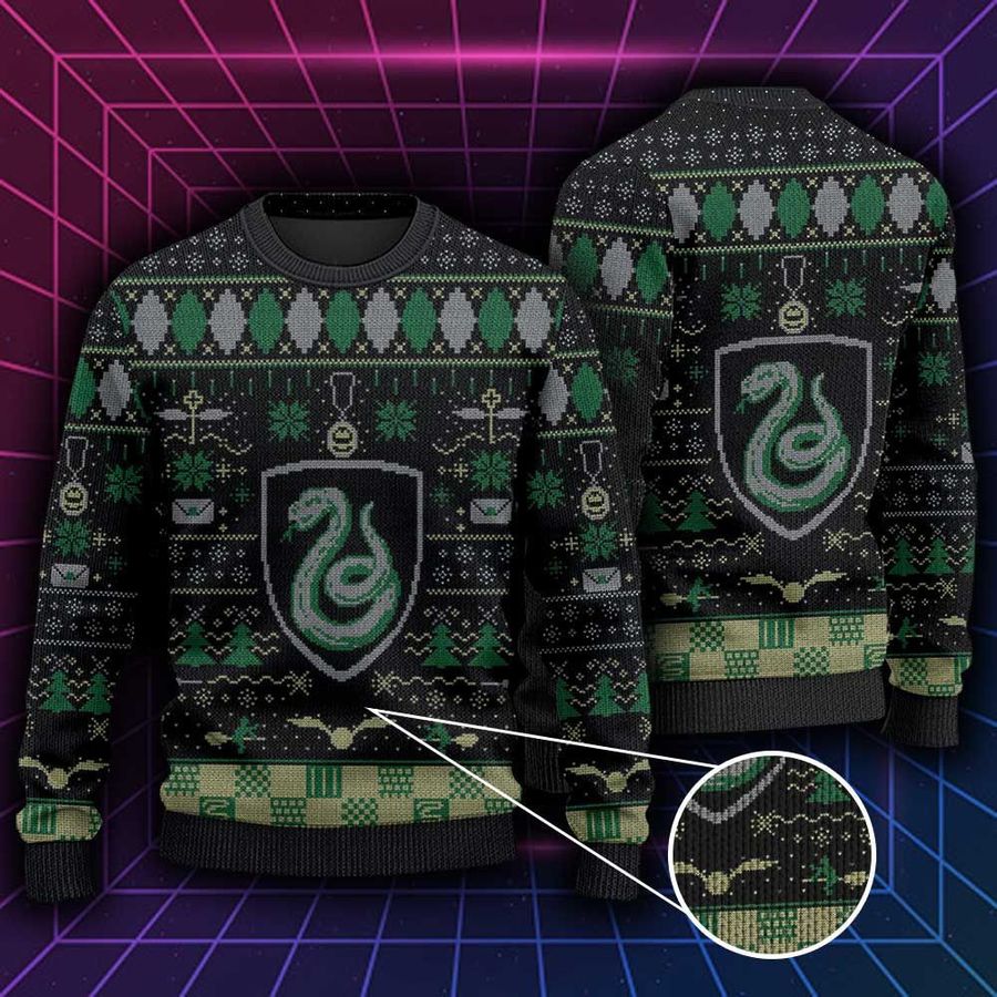 Green And Silver Snake Ugly Sweater