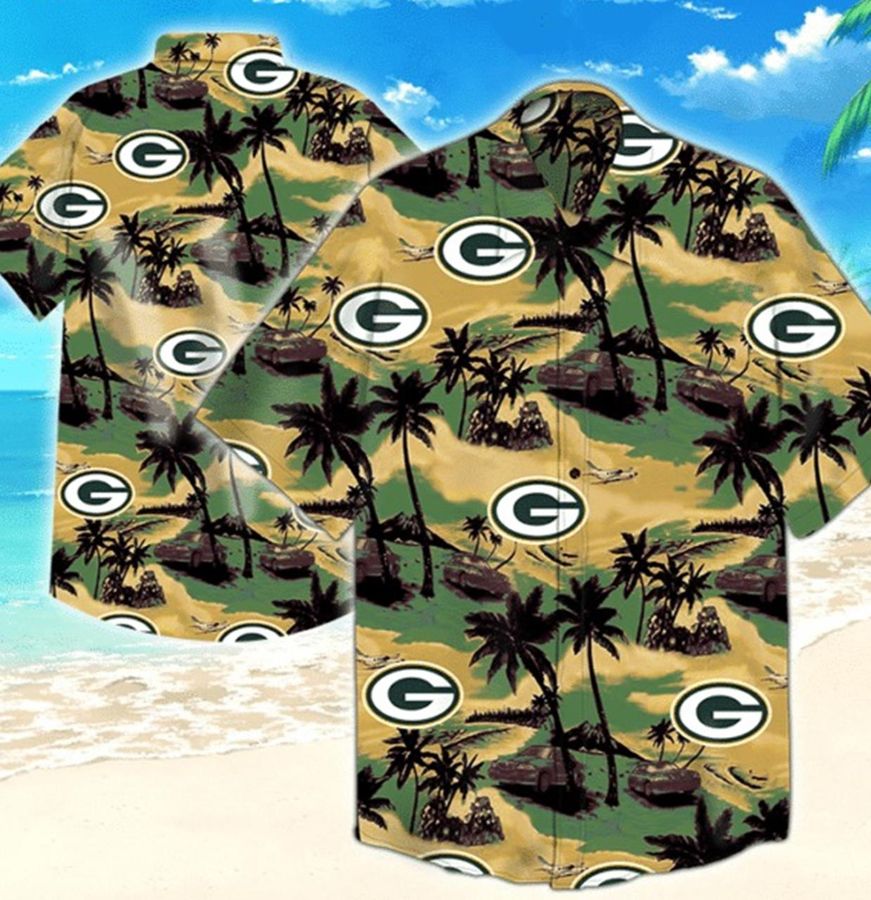 Green Bay Packers 1 Hawaiian Graphic Print Short Sleeve Hawaiian Shirt