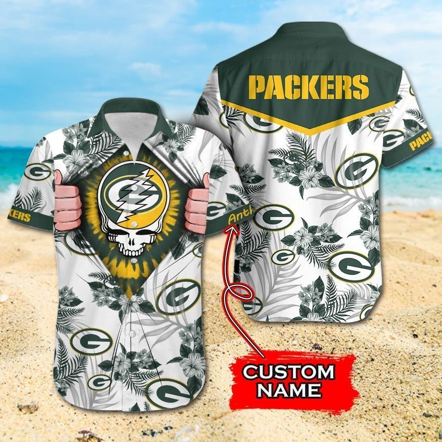 Green Bay Packers Grateful Dead Gift For Fan Personalized Hawaiian