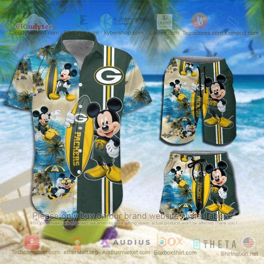 Green Bay Packers Mickey Mouse NFL Hawaiian Shirt, Short – LIMITED EDITION