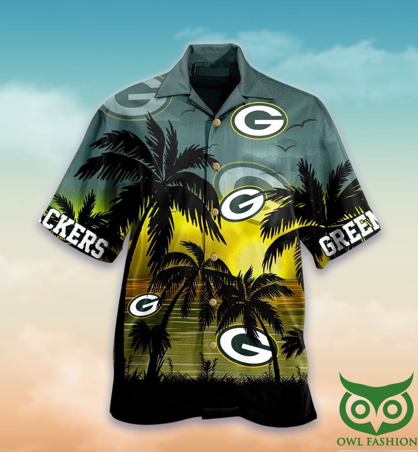Green Bay Packers NFL Palm Sunset Hawaiian Shirt
