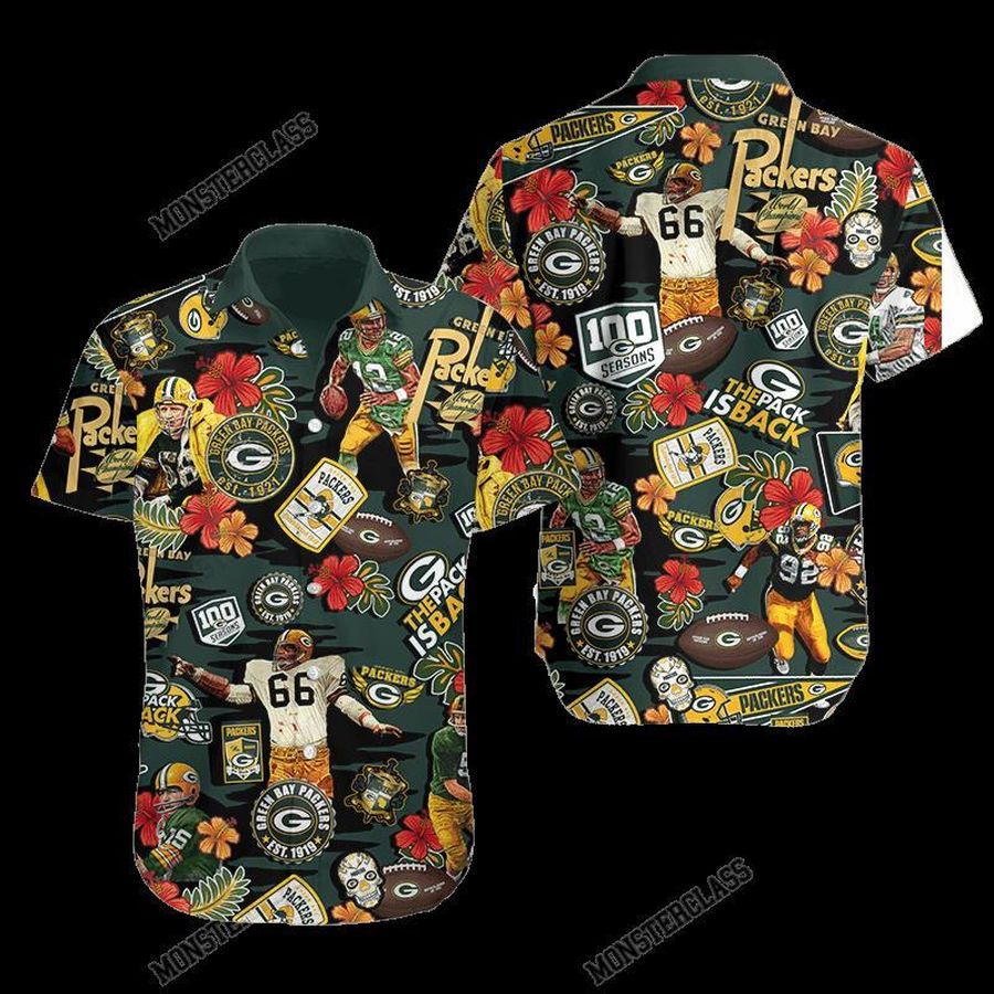 Green Bay Packers Tropical Hawaiian Shirt Short