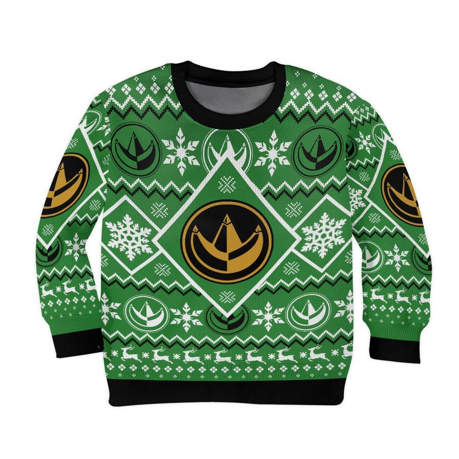 Green Mighty Morphin Power Ranger Ugly Sweater