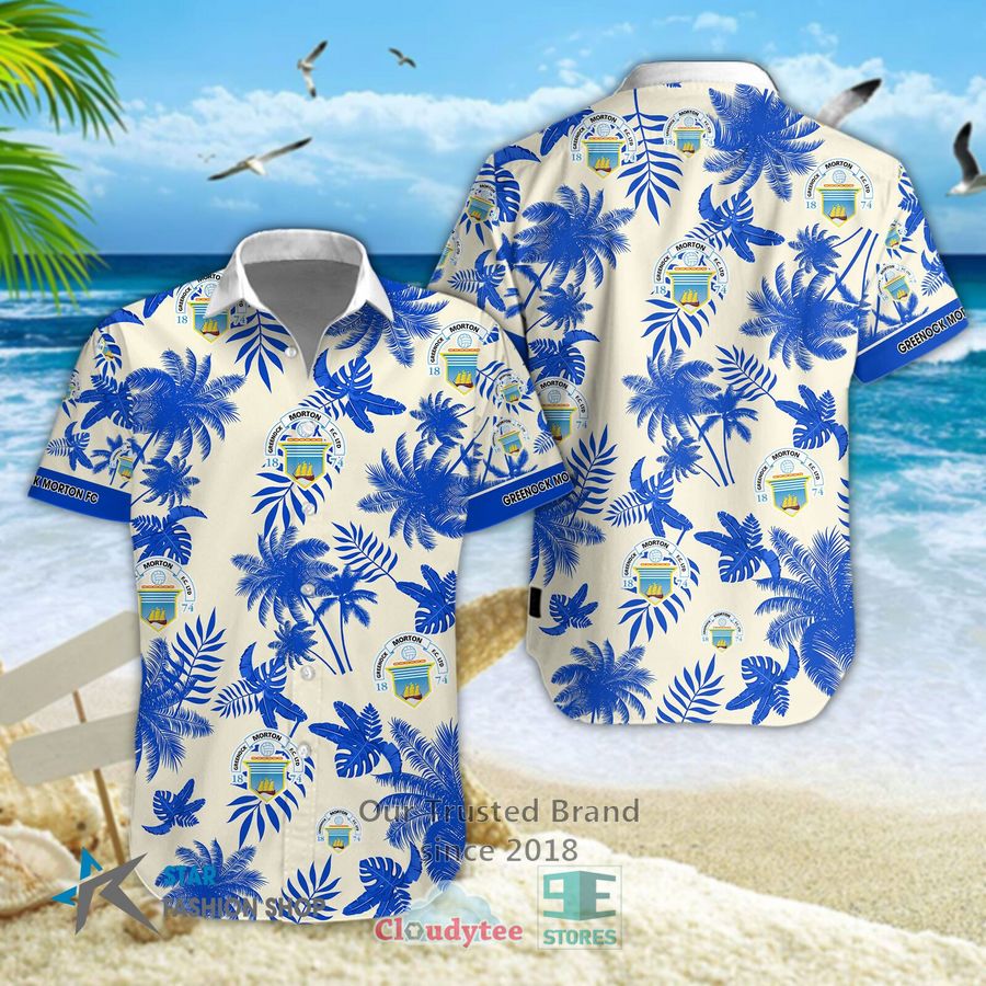 Greenock Morton F.C logo palm tree Hawaiian Shirt, Shorts – LIMITED EDITION