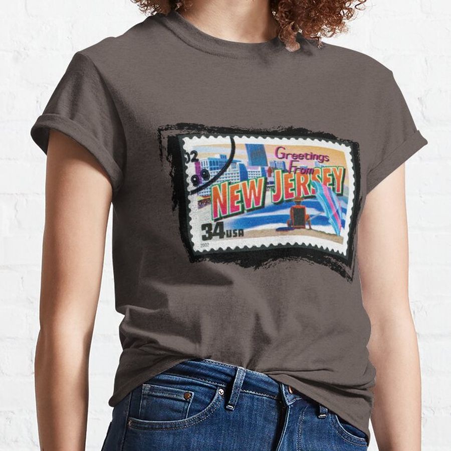 Greetings From New Jersey - New Jersey Postage Stamp Design Classic T-Shirt
