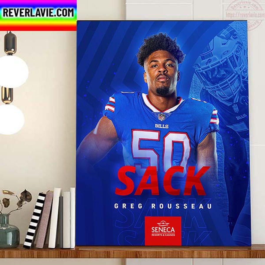 Greg Rousseau Sack Buffalo Bills NFL Home Decor Poster Canvas