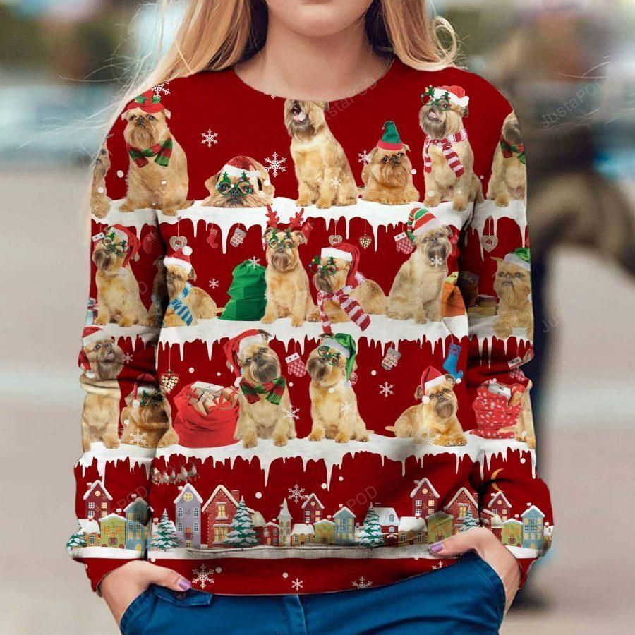 Griffon Bruxellois Dog Ugly Christmas Sweater All Over Print Sweatshirt