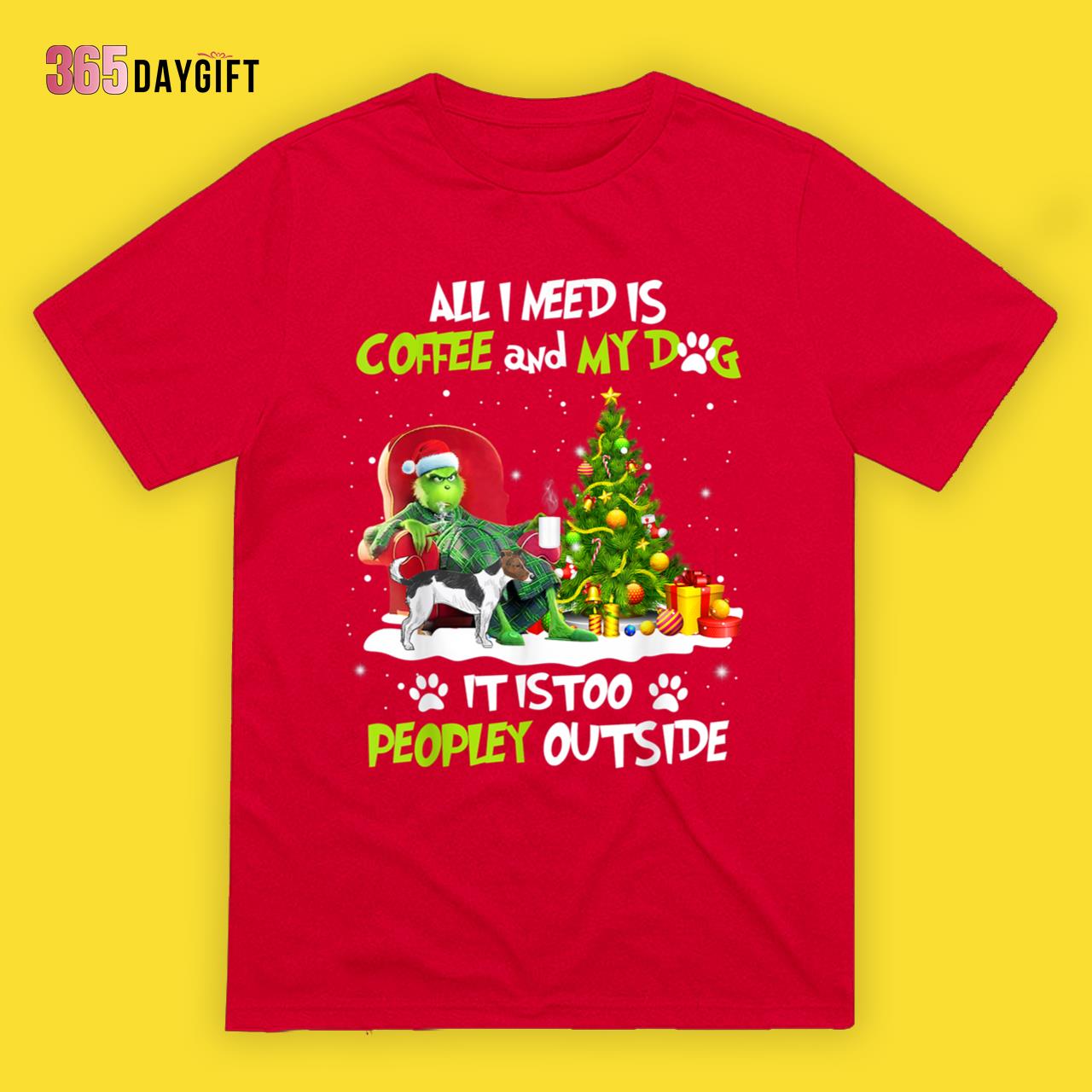 Grinch Christmas T-Shirt I Need Is Coffee And My Jack Russell Terrier Dog