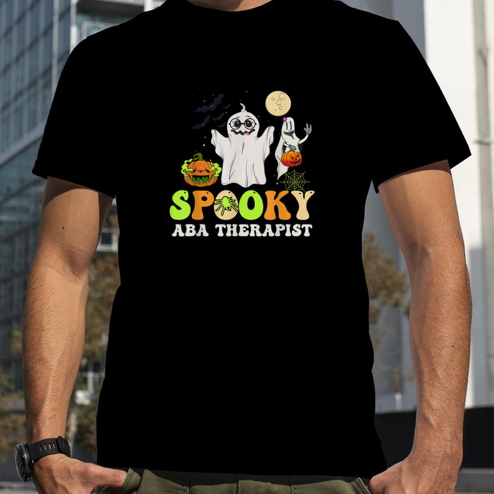 Groovy Ghost Spooky Halloween ABA Therapist Pumpkin Retro T Shirt