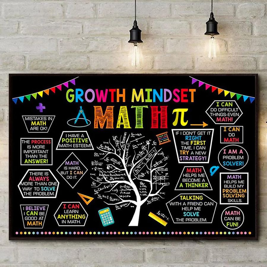 Growth Mindset Math Mistakes In Math Are Ok I Have A Positive Math Esteem, Math Lover Poster