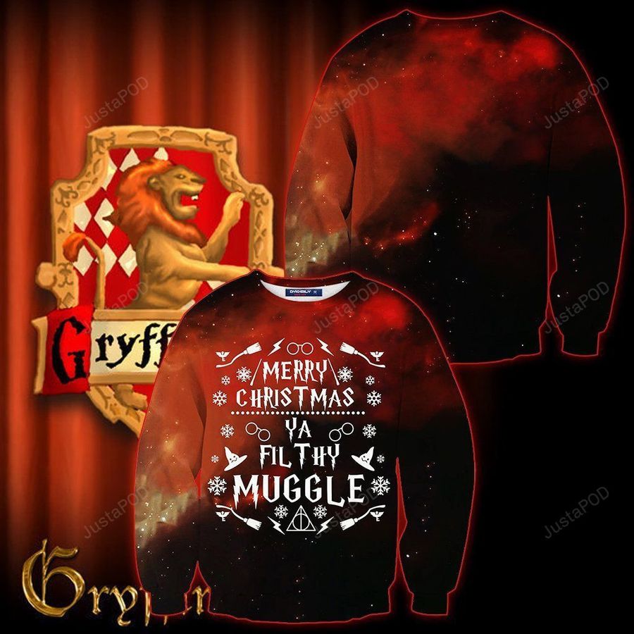 Gryffindor Ugly Christmas Sweater All Over Print Sweatshirt Ugly Sweater