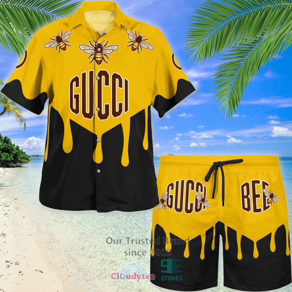 Gucci Bee Black-Yellow Hawaiian Shirt, Short – LIMITED EDITION