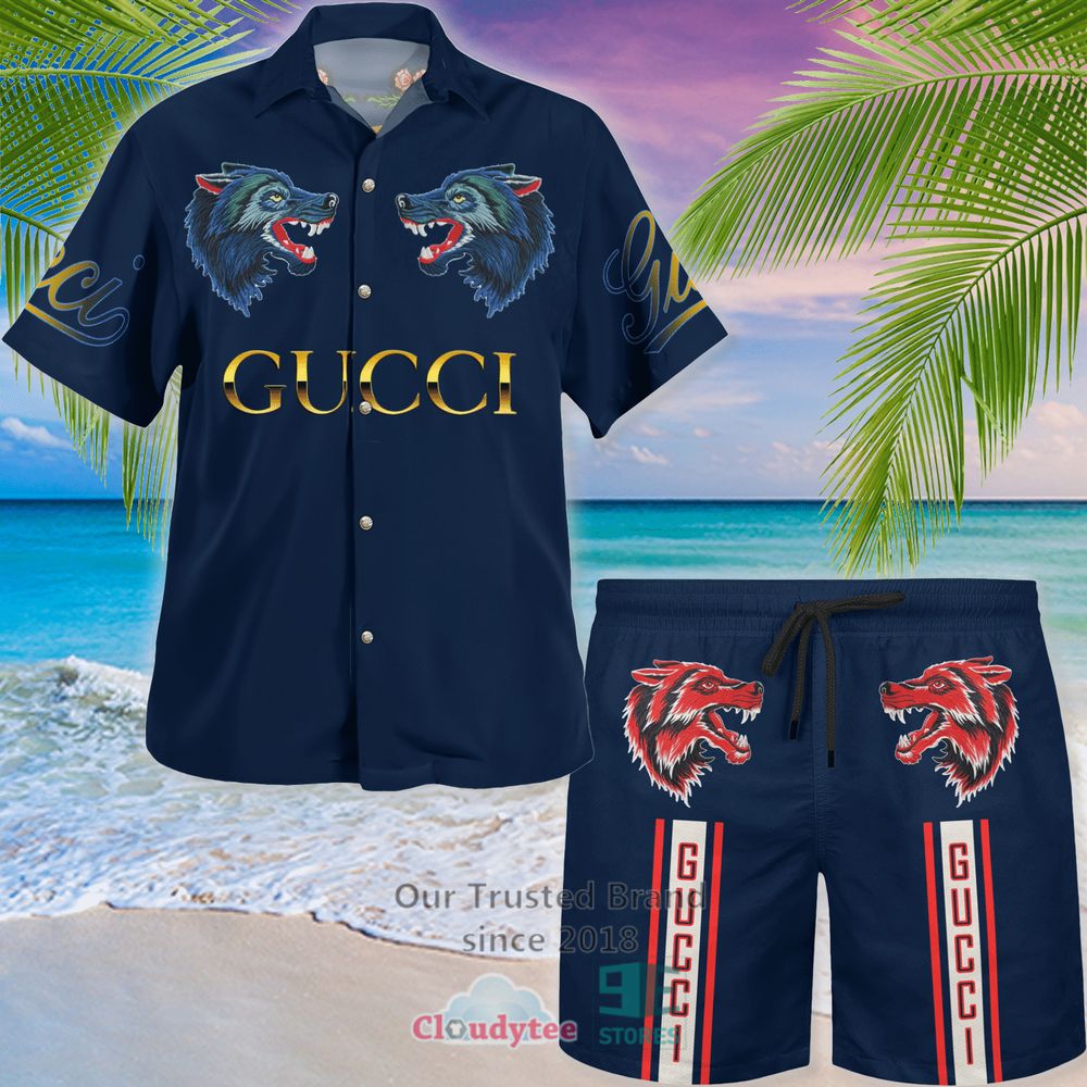 Gucci Couple Wolves Hawaiian Shirt, Short – LIMITED EDITION