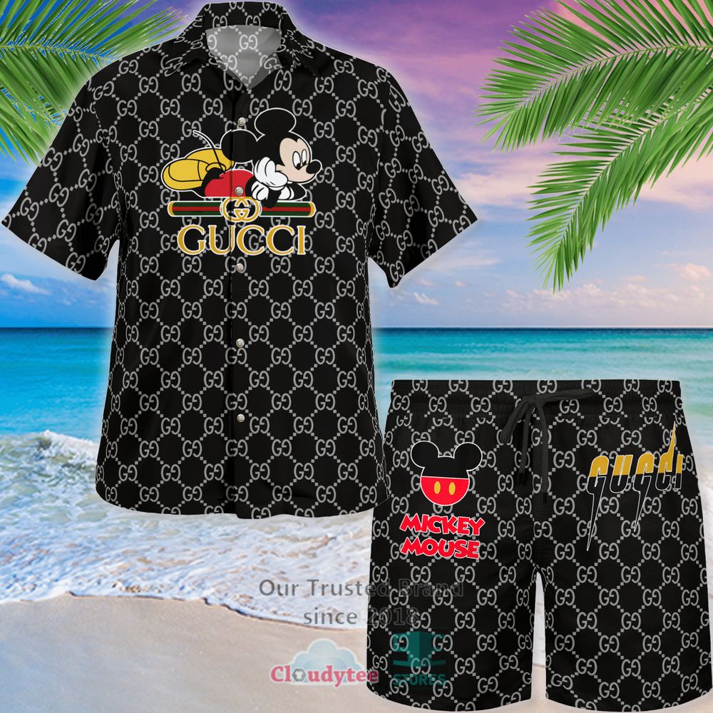 Gucci Mickey Mouse Black Pattern Hawaiian Shirt, Short – LIMITED EDITION