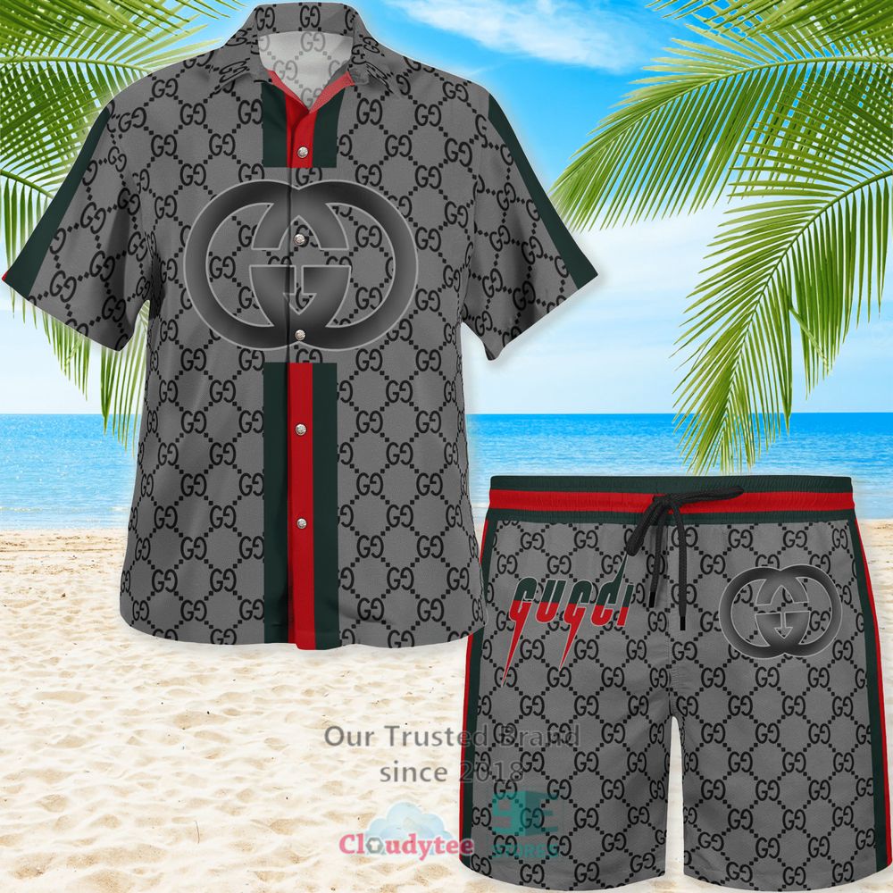 Gucci Red Grey Hawaiian Shirt, Short – LIMITED EDITION