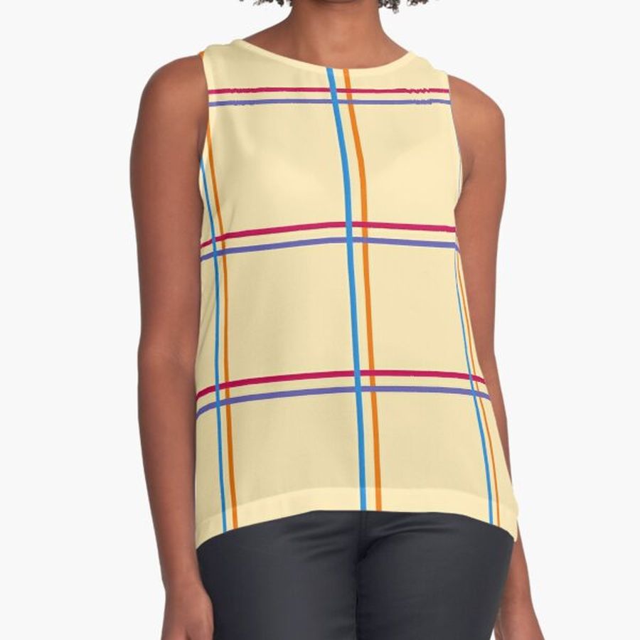 Gudema - Colorful Abstract 70s 80s Retro Style Vintage Vibes Pattern Design Sleeveless Top