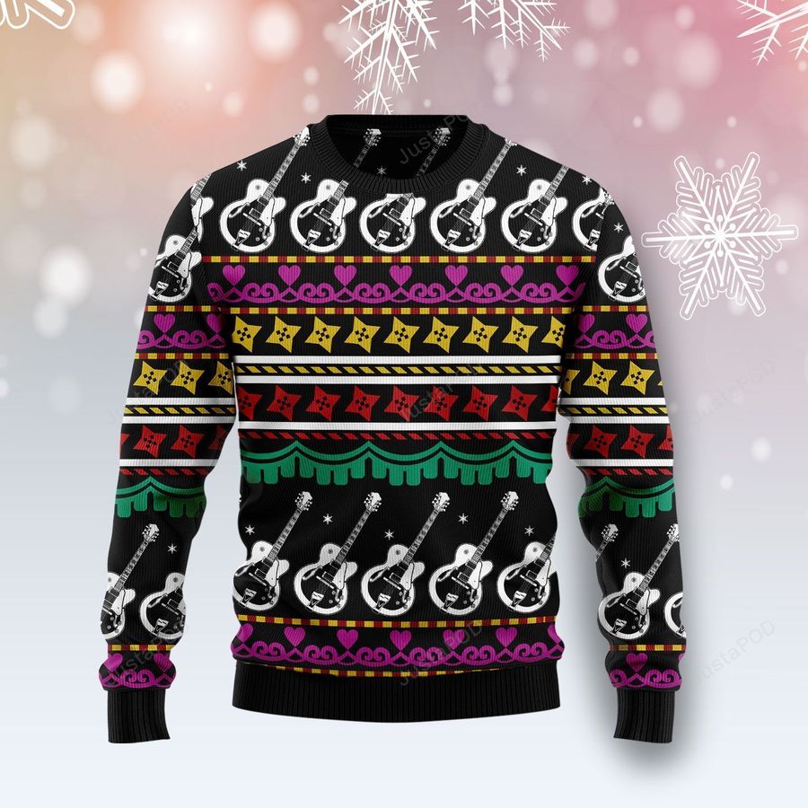 Guitar Christmas Ugly Christmas Sweater, Ugly Sweater, Christmas Sweaters, Hoodie, Sweater