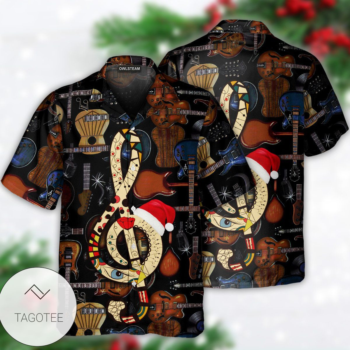 Guitar Happiness Merry Christmas Hawaiian Shirt