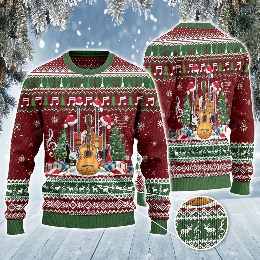 Guitar Lovers Gift Merry Christmas Ugly Sweater