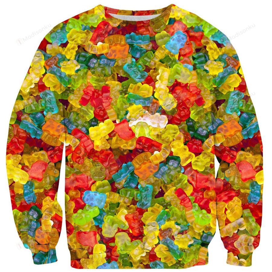 Gummy Bear For Unisex Ugly Christmas Sweater, All Over Print