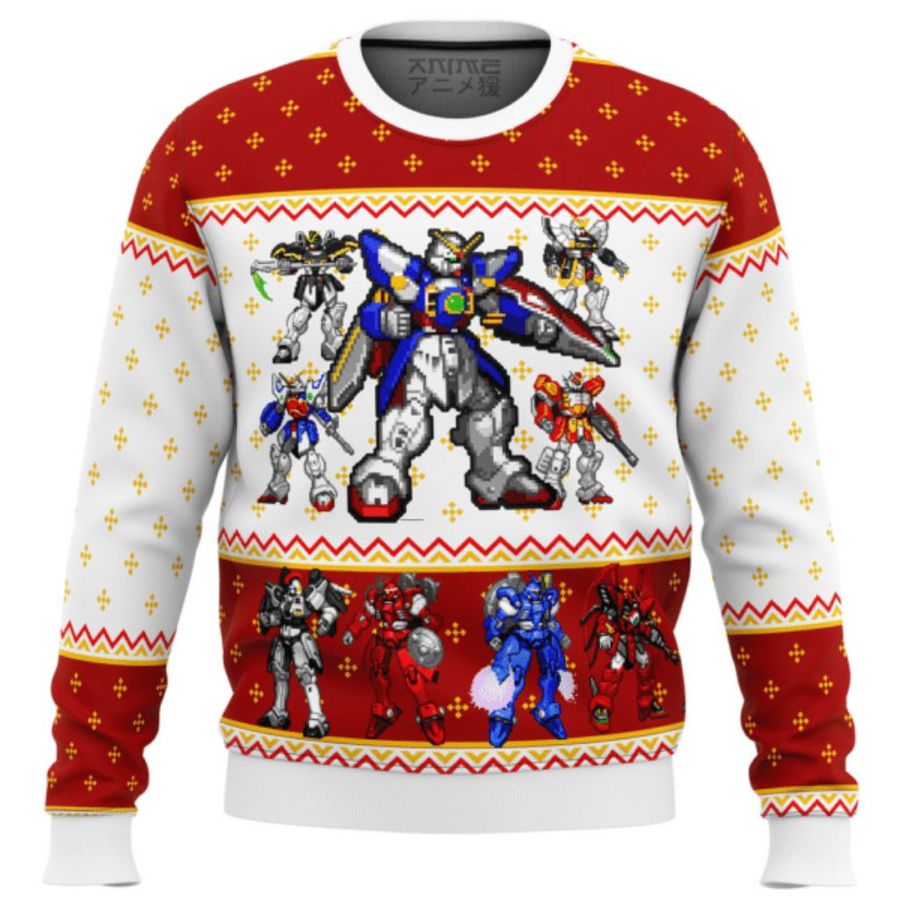 Gundam Wing Sprites -  Gundam Wing Sprites Gift Fan Ugly Sweater
