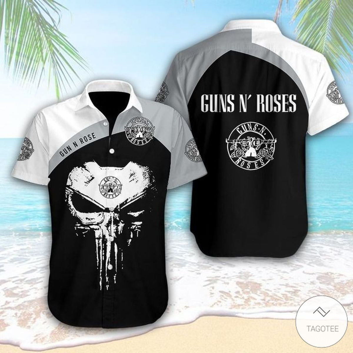 Guns N Roses Punisher Skull Hawaiian Shirt