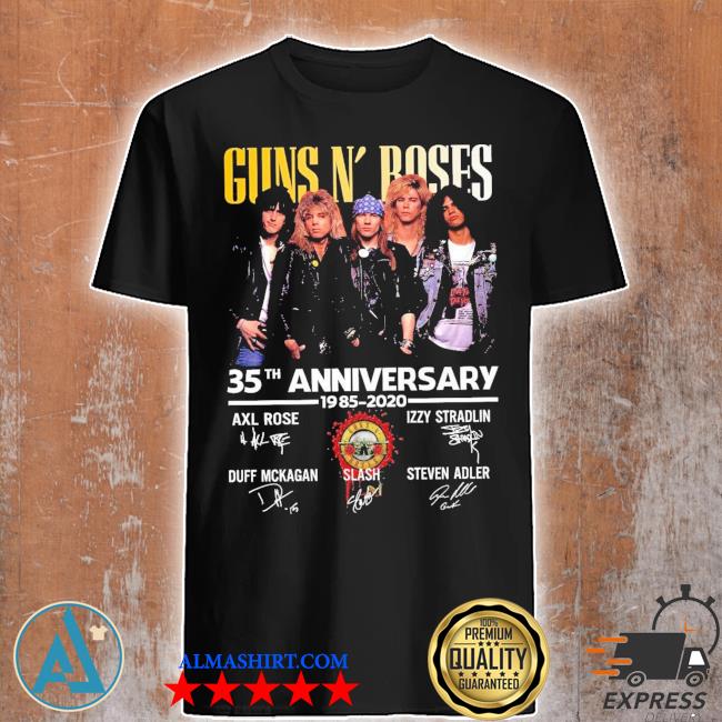 Guns N' Roses 35th anniversary 1985 2020 signatures shirt
