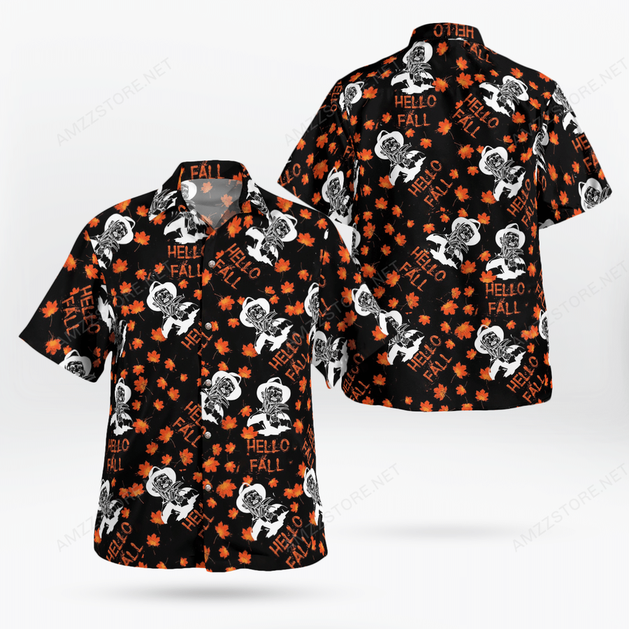 Halloween Freddy Krueger Hello Fall Hawaiian Shirt.png