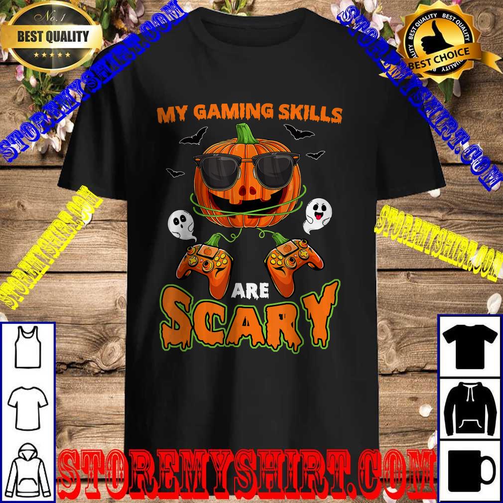 Halloween Jack O Lantern Gamer Funny Gaming Skills Boys Kids T-Shirt