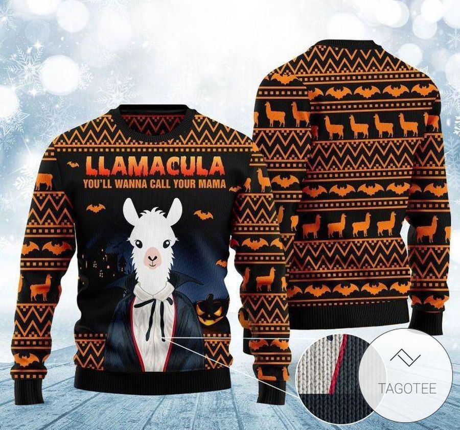 Halloween Llama You'll Wanna Call Me Your Mama Ugly Sweater