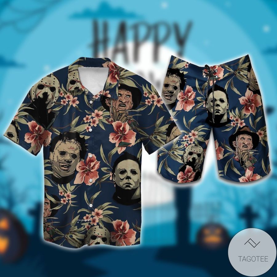 Halloween Michael Myers Jason Voorhees Freddy Krueger Leatherface Hawaiian Shirts