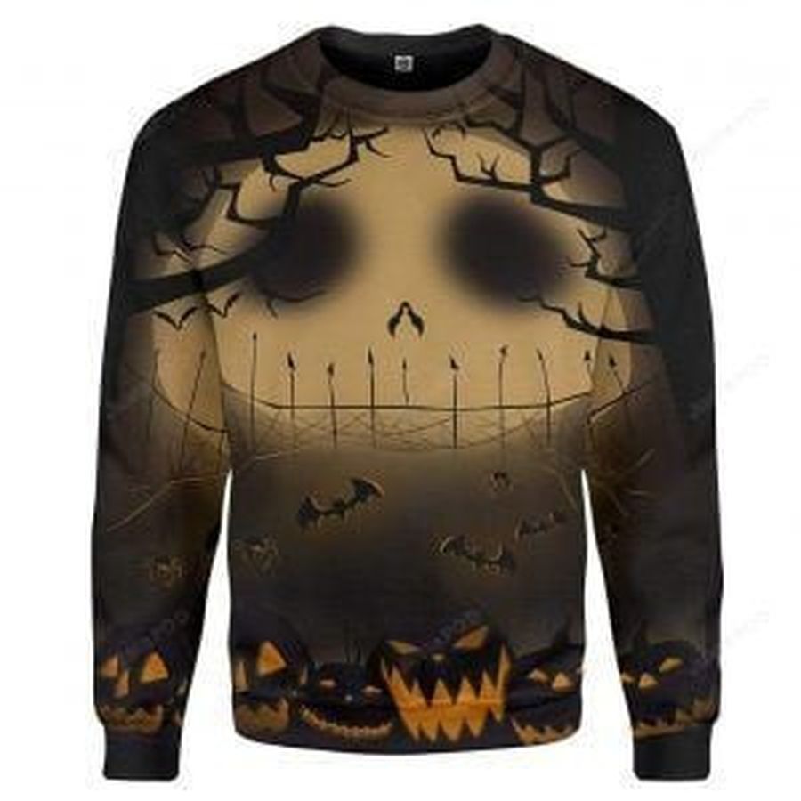 Halloween Night Pumpkin Ugly Christmas Sweater All Over Print Sweatshirt