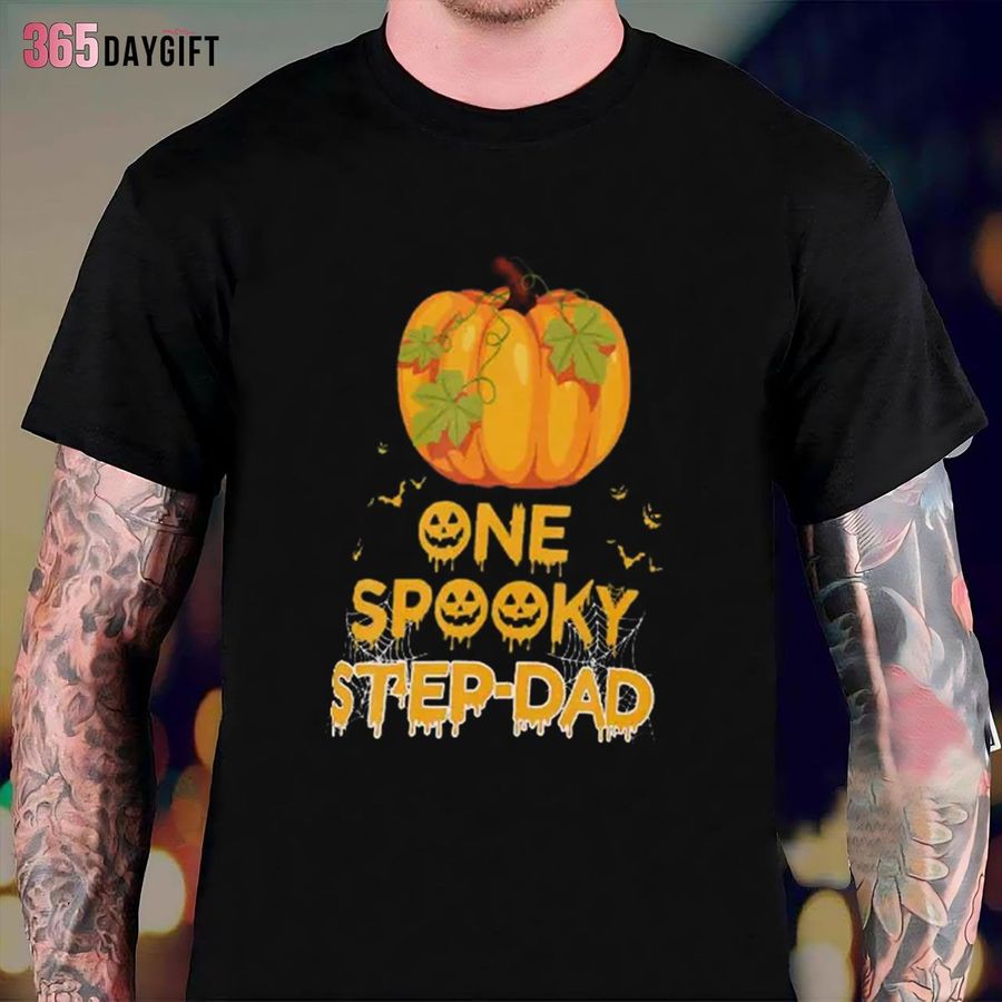Halloween Stepdad Shirts One Spooky And Pumkin