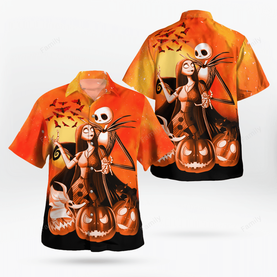 Halloween The Nightmare Skellington couple Hawaiian Shirt.png