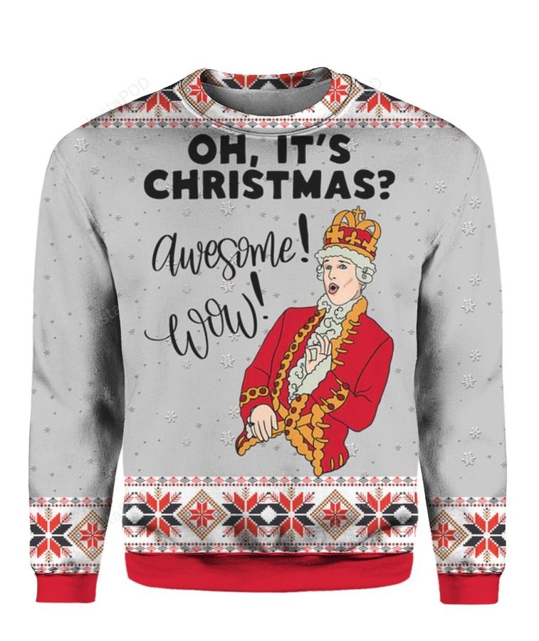 Hamilton King Oh Its Christmas Awesome Wow Ugly Christmas Sweater, All Over Print Sweatshirt, Ugly Sweater, Christmas Sweaters, Hoodie, Sweater